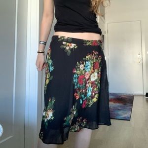 Floral midi skirt